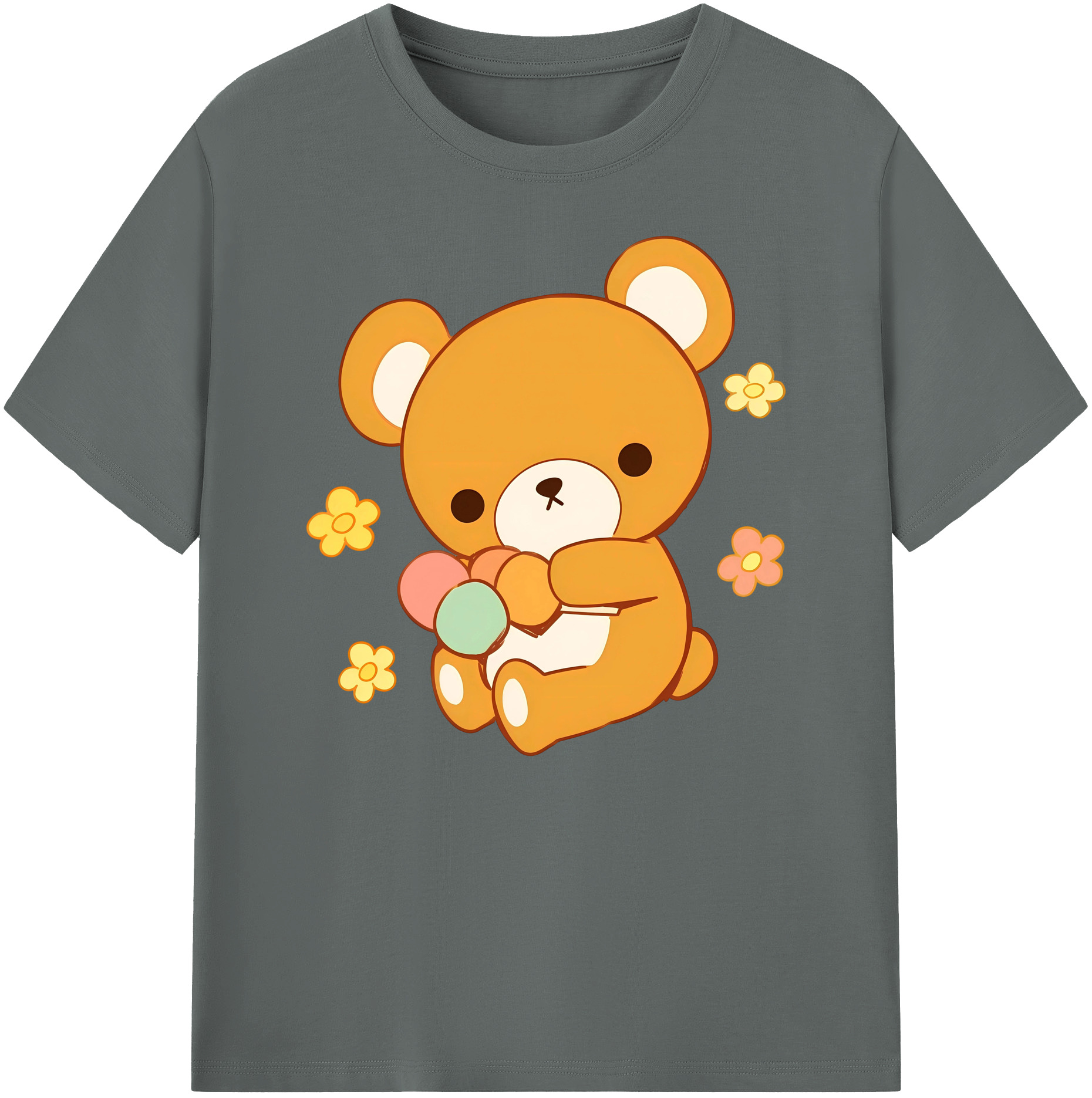 （画像用） リラックマ リラックマ キイロイトリ Rilakkuma Korilakkuma Kiiroitori 綿100％ メンズ半袖Tシャツ｜肌触りやわらか＆通気性